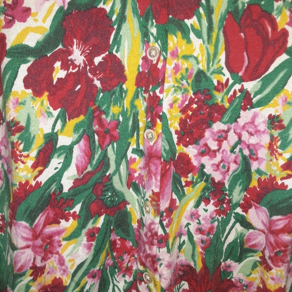 Talbots Watercolor Floral Sweater Cardigan EUC - Picture 6 of 6